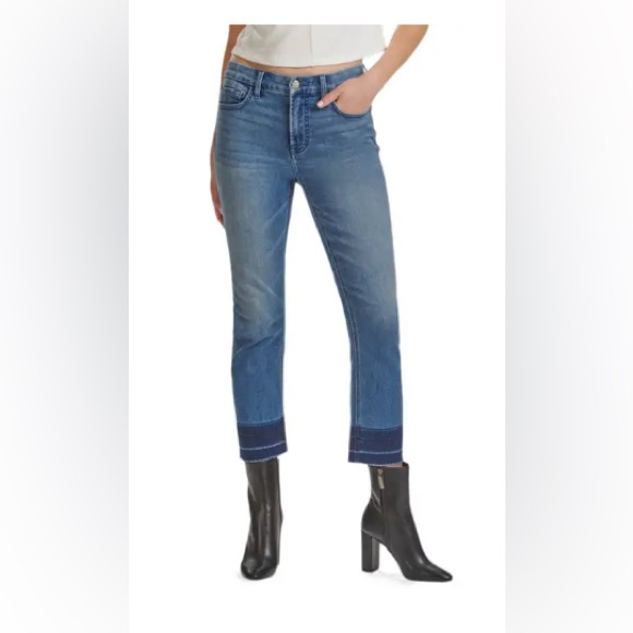 JEN7 by 7 For All Mankind Raw Hem Ankle Straight Leg Jeans - Picture 1 of 4